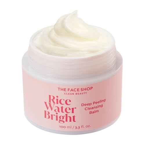 The Face Shop Rice Water Bright Cleansing Balm, Removes Makeup & SPF, 4-in-1 Makeup Remover, for All Skin Types, Korean Rice Extract, Lavender Oil, 100ml / 3.3 fl. oz.