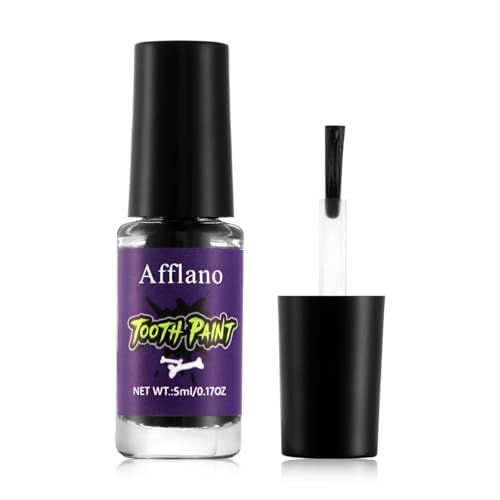 Black Tooth Paint - Temporary SFX Negra Teeth Makeup Paint, Long-Lasting Black Out Tooth, Rotten & Missing Quick Dry Safe Teeth Paints for Halloween Cosplay Theatre Clown Zombie Pirate Costume Looks