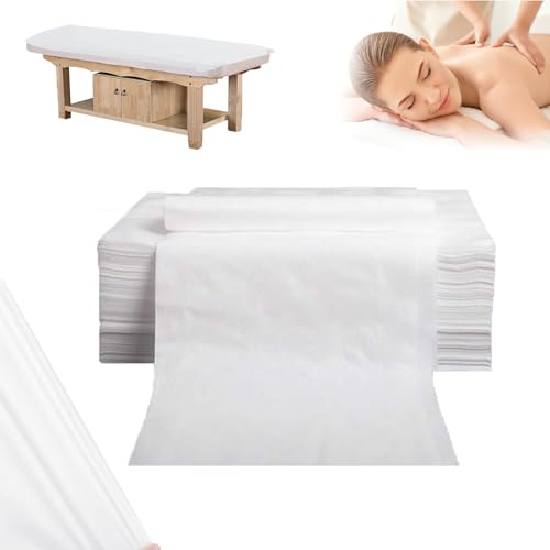 20pcs Disposable Bed Sheets, 31" x 71" for Massage Table - Pure White Non-Woven Fabric, Clean, Breathable & Soft, Gentle On Skin, for Disposable Sheets Massage Table Massage Beauty Tattoos