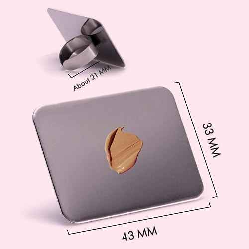 Makeup Mixing Palette, KissDate Makeup Spatula Palette with Foundation Spatula, Stainless Steel Makeup Palette Mixing Tray Nail Art Foundation