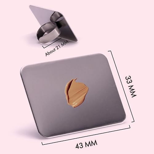 KissDate Stainless Steel Makeup Mixing Palette & Spatula