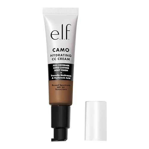 e.l.f. Hydrating Camo CC Cream, SPF 30, Color Correcting Full Coverage Foundation For A Dewy Finish, Vegan & Cruelty-Free, Rich 640 W