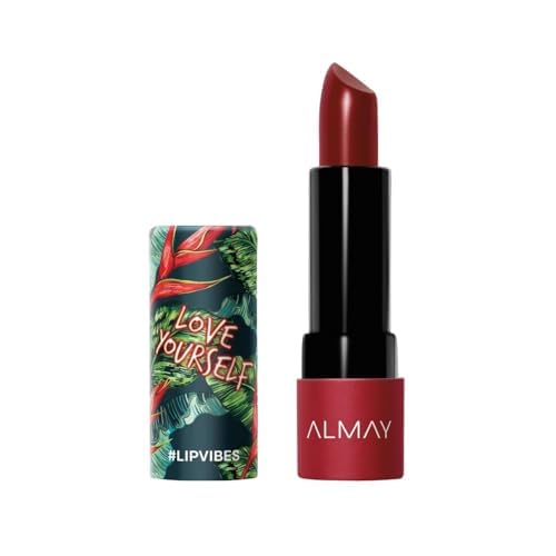 Almay Lip Vibes Lipstick with Vitamin E Oil & Shea Butter, Matte Cream Finish, Hypoallergenic, Love Yourself, 0.14 Oz