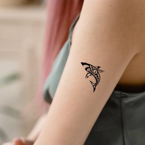 Tribal Temporary Tattoos - 12 Sheets Black Polynesian