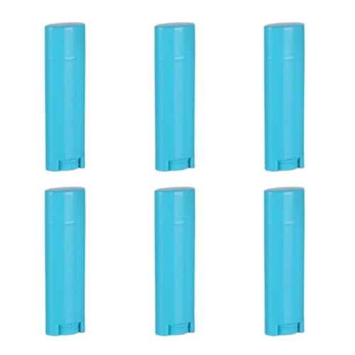 FZBNSRKO 5ml 100Pcs Empty Oval Deodorant Lip balm Tubes Containers Twist-up Refillable Containers for Lipstick,Chapstick,Homemade Lip balm,DIY Deodorants(Sky Blue)