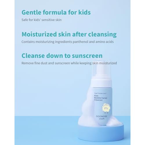 GOONGBE Kids Travel Toiletry Set ? 4-in-1 TSA Carry-On Kit with Shampoo, Body Wash, Face Cleanser (Sunscreen Removal) & Lotion, Silicone-Free Low pH for Sensitive Skin1oz Each