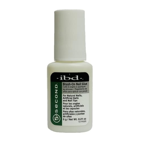 IBD 5 Second Brush-On Nail Glue - Quick Strong Adhesive for Nails