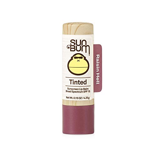 Sun Bum Tinted Lip Balm Raisin Hell | SPF 15 | UVA/UVB Broad Spectrum Protection | Sensitive Skin Safe | Hypoallergenic, Paraben Free | Ozybenzone Free | 0.15 Oz