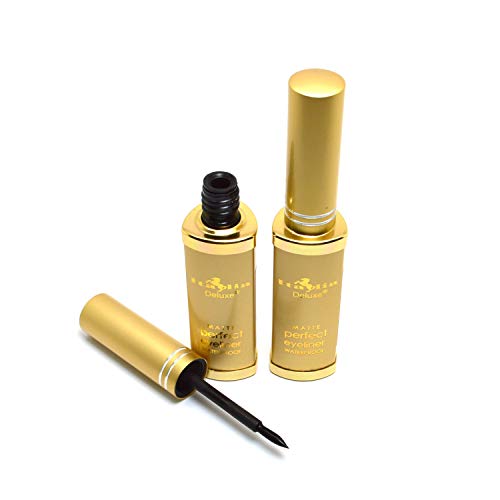 Waterproof Matte Black Eyeliner Pen 2-Pack with Brush Applicator