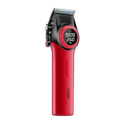 VGR Professional Hair Clippers for Men - Red, Cordless, 21 Speed, Rechargeable
