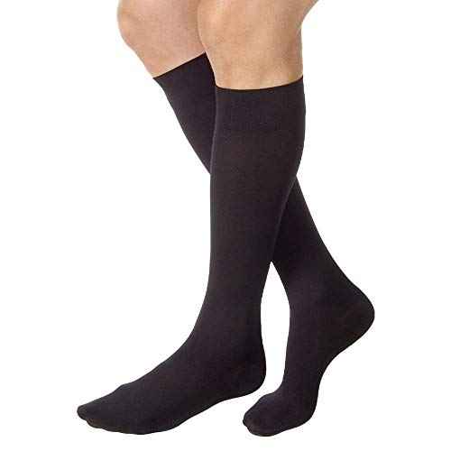 JOBST Relief 20-30 mmHg Compression Stockings, Knee High, Closed Toe, Black, Large Petite