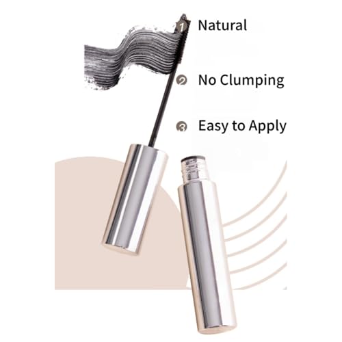 Black Mascara with Tower-Shaped Brush for Tiny Lashes, No Smudge and Long Lasting, Natural, No Clumping, Easy to Apply, Waterproof