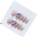 Handmade Cat Eye Press-On Nails - Short French Square False Nails (Size S)
