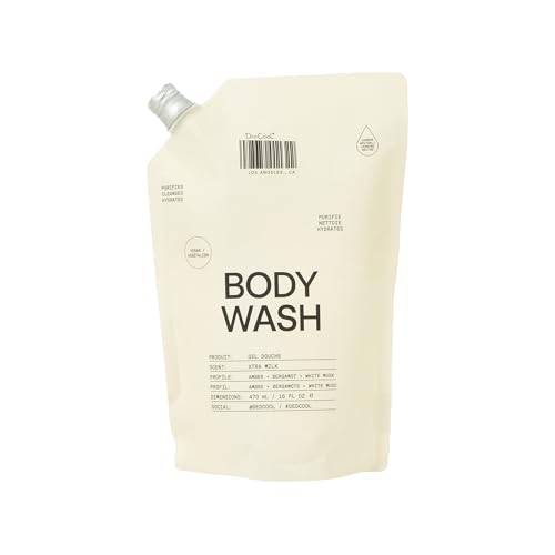 DedCool Body Wash Refill | Xtra Milk | Shea Butter, Aloe & Snow Mushroom | Hydrating, Non-Toxic, Vegan | Bergamot, White Musk & Amber | 16 fl oz