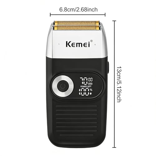 KEMEI Razor Barber for Men,Electric Razor Rechargeable with Beard Trimmer,Cordless Lithium Titanium Razor with Travel Case
