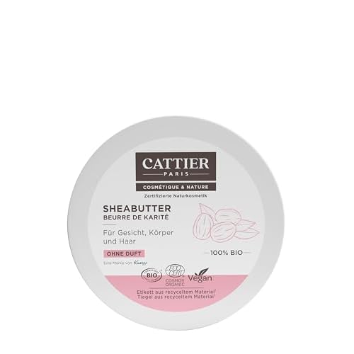 CATTIER PARIS Shea Butter 100% Organic - Unscented - Certified Natural Cosmetics - 100 g