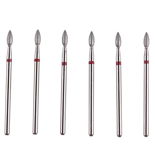 6pcs Flame Diamond Cuticle Clean Bits Set for Nail Drill