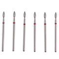6pcs Flame Diamond Cuticle Clean Bits Set for Nail Drill