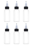 EOSAU 6-Pack 1oz Clear Squeeze Bottles with Twist Caps