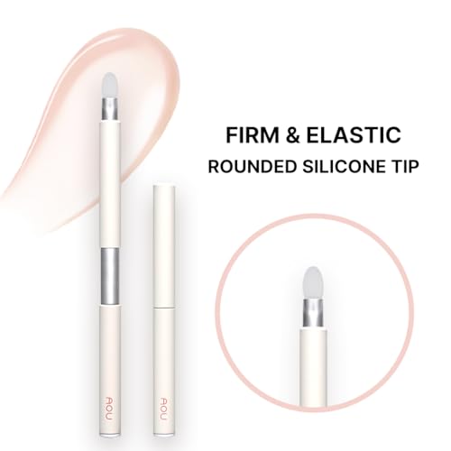 AOU SILICONE TIP BRUSH - Compact & Retractable Design for Easy Carry, Rounded Silicone Tip, Valentine's Day Gifts for Woman