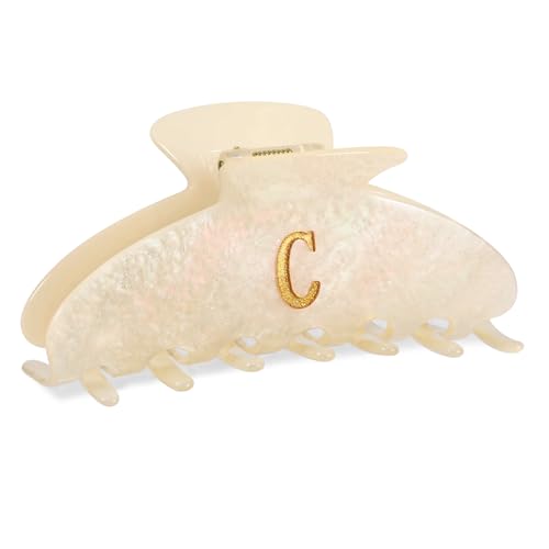 SYGY Initial-C Claw Clips - Personalized Acrylic Hair Clips for Women, 3.93in