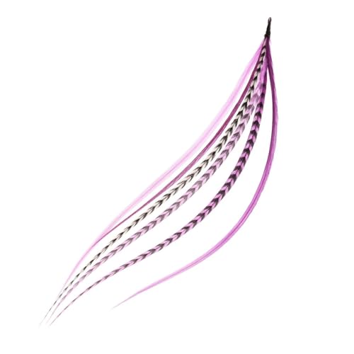Pink & Purple Feather Hair Extensions 4-7" (5 Pack)