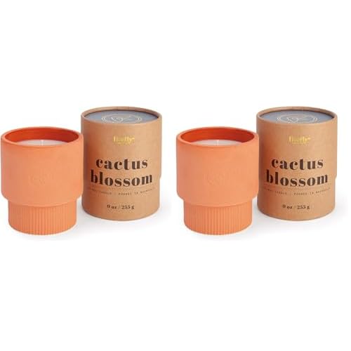 Paddywax Sahara 9 OZ Terracota JAR with Debossed Firefly Stamp - Cactus Blossom (Pack of 2)