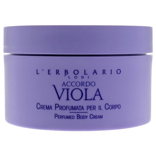 LErbolario Perfumed Body Cream, Accordo Viola, 6.7 oz - Body Lotion - With Extracts of Violet - Floral Powdery Scent - Moisturizing - Cruelty-Free