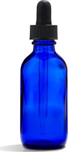 Whole Foods Market Blue Glass Dropper Bottle - 2 Fl Oz for Essential Oils