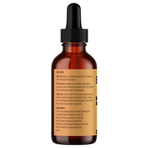 Natural Hair Oil Blend with Biotin for Dry Scalp & Frizz Control - 2oz