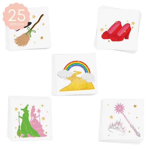 Wizard Witch Temporary Tattoos - 25 Metallic Flash Tats