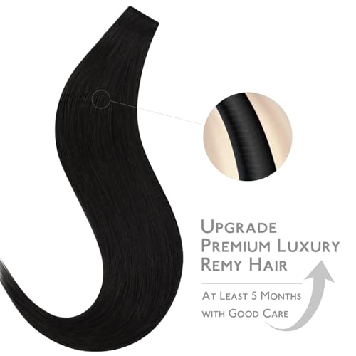 WENNALIFE 18 Inch Invisi Edge Tape-in Hair Extensions - Jet Black