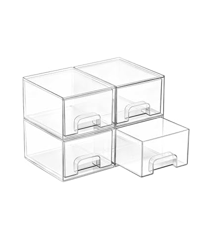 Vtopmart 4 Pack Stackable Acrylic Storage Drawers