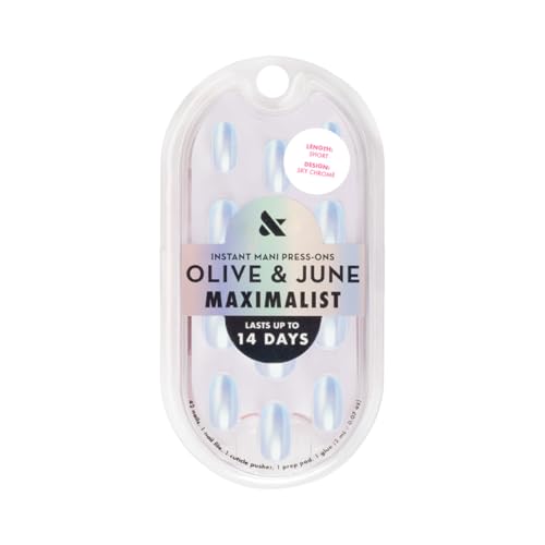 Olive & June Maximalist Sky Chrome Press-On Nails - Real-Looking, Salon-Quality Fake Nails