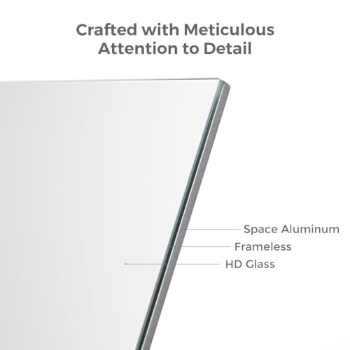 12"x7" Frameless Makeup Mirror - NEZZOE 12 Inch Silver, Free Standing Desk Mirror