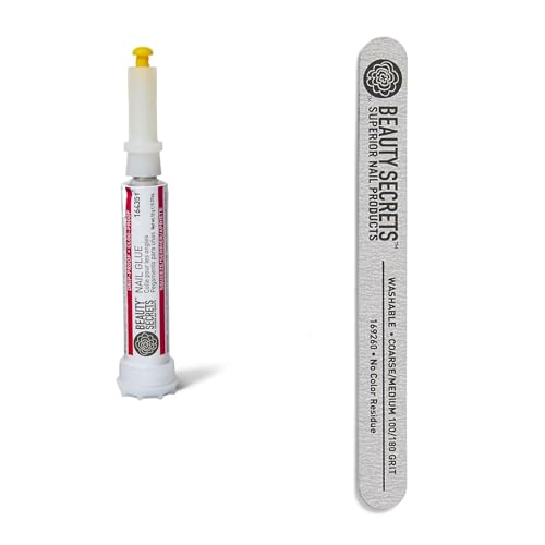 Drip & Clog Proof Nail Glue with Nail File Bundle