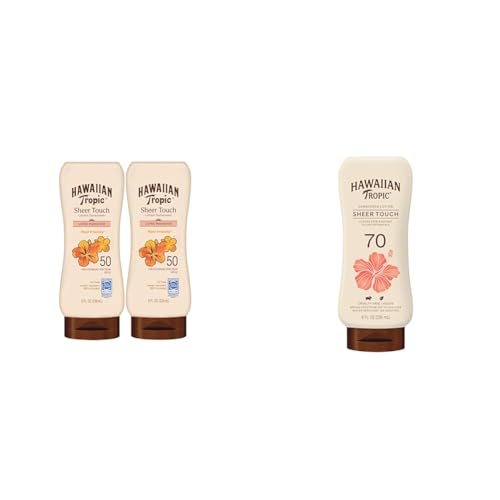 Hawaiian Tropic Sheer Touch Ultra Radiance SPF 50 Twin Pack & SPF 70 Sunscreen Lotion Bundle | Hawaiian Tropic Sunscreen