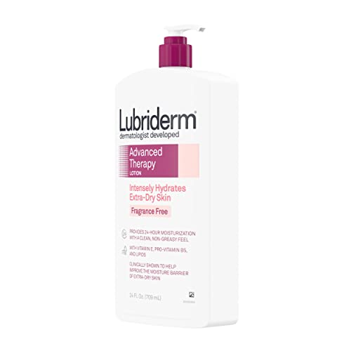 Lubriderm Advanced Therapy Moisturizing Lotion with Vitamins E and B5, Deep Hydration for Extra Dry Skin, Non-Greasy Formula, 24 fl. oz (Pack of 3)