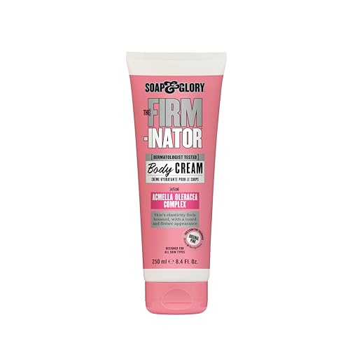 Soap & Glory The Firm-inator Body Cream - Skin Hydration Body Moisturizer with Acmella Oleracea Complex, Shea Butter Lotion & Sunflower Seed Oil - Rich Skin Firming and Tightening Lotion (8.4 Oz)