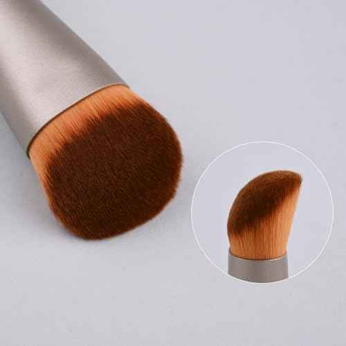 Kabuki Makeup Brush - Angled Blender Brush for Powder, Cream, Liquid Foundation, Sunscreen, Blush Blending & Bronzer - Professional Make Up Brush - Full Face Makeup Brush - Vegan & Cruelty Free