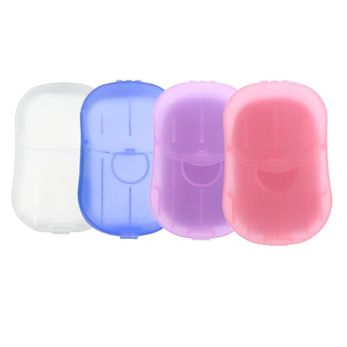 4 Boxes (200 Sheets) Hand Washing Soap Sheets for Outdoor Travel,Portable Hiking Washing Hand Paper Soap for Travel, Party, School, Camping