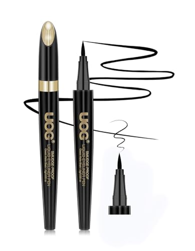 UOG Liquid Eyeliner - Waterproof, Smudge-Proof, Quick-Dry with Precise Slender Brush Tip. No-Skip, Allergy-Free, Long-Lasting up to 72 Hours. 1.0mL/0.035 Fl oz