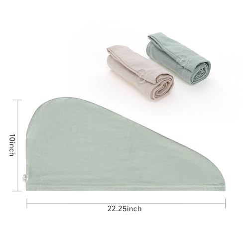 Hair Plopping Towel 2-Pack - Cotton Blend Turban Wraps