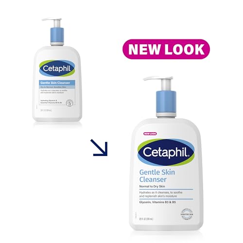 Cetaphil Face Wash, Hydrating Gentle Skin Cleanser for Dry to Normal Sensitive Skin, NEW 4 oz 3 Pack, Fragrance Free, Soap Free and Non-Foaming