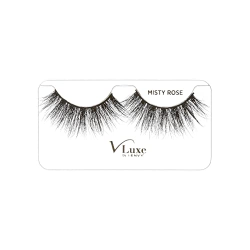 i?ENVY False Eyelashes Real Mink Lashes Dramatic Long Eyelashes (Misty Rose)