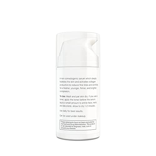 Hyaluronic Acid Serum for Face & Neck ? Hydrating w/Vitamin C, E, Jojoba Oil & Green Tea ? Plant-Powered Anti Aging Serum Reduces Fine Lines & Wrinkles (1.7 oz)