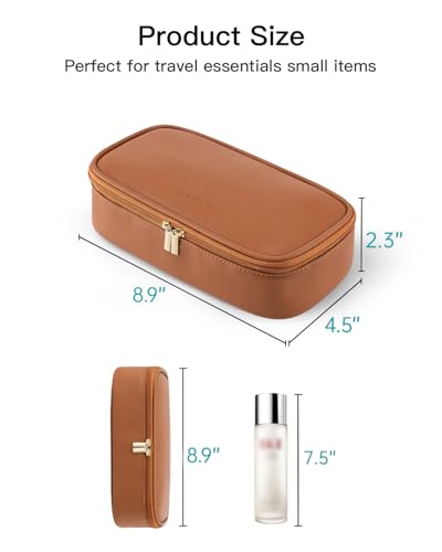 Vlando Cosmetic Travel Bag with Separate Brush Storage – Brown
