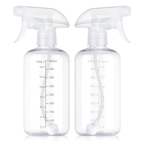 Gungtien Clear 17oz Spray Bottles 360° Upside Down Nozzle for Cleaning & Gardening
