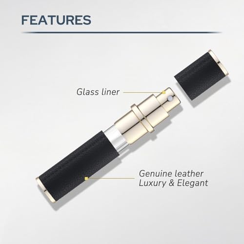 Fusupak 10ml Refillable Leather Travel Perfume Atomizer - Portable Mini Sprayer