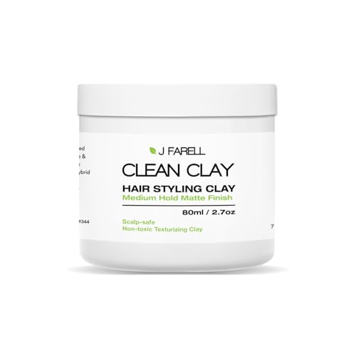 J FARELL Clean Clay - Organic Hair Styling Clay, Fungal Acne Safe